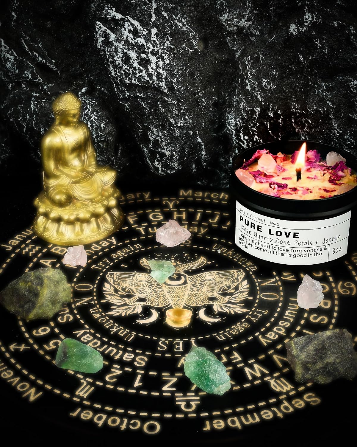 Crystal Soy Candles, Handmade Wishing Gifts
