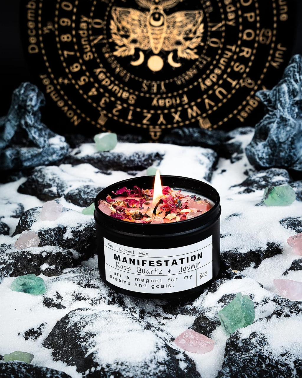 Crystal Soy Candles, Handmade Wishing Gifts