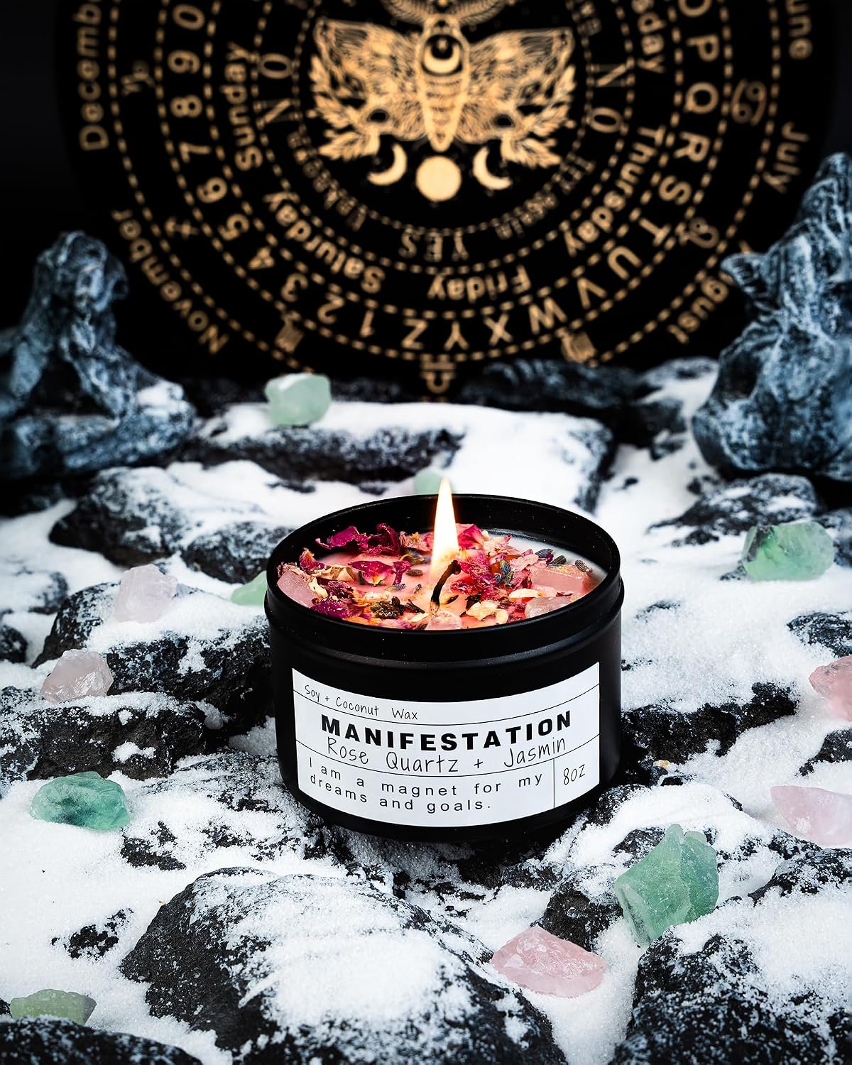 Crystal Soy Candles, Handmade Wishing Gifts