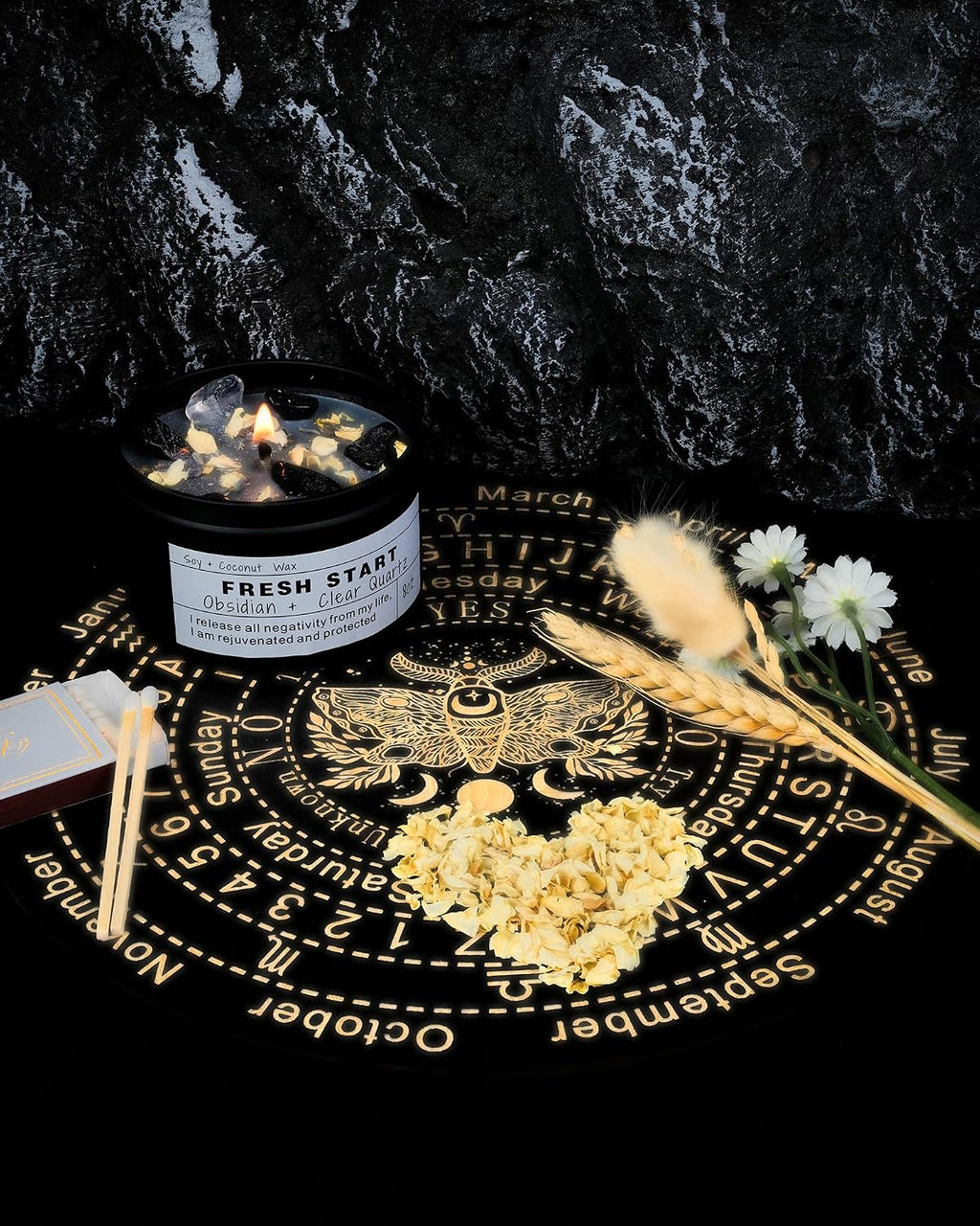 Crystal Soy Candles, Handmade Wishing Gifts
