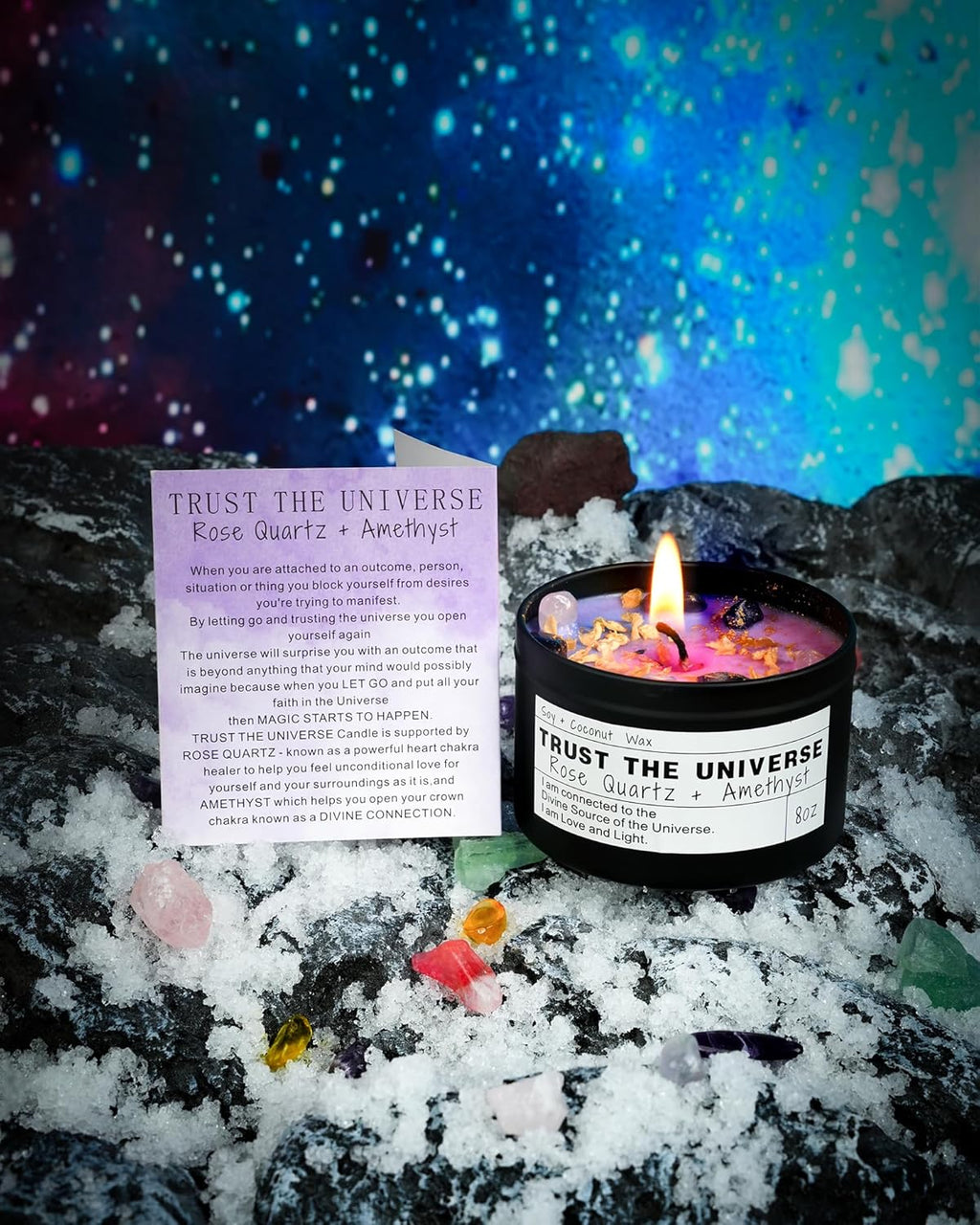 Crystal Soy Candles, Handmade Wishing Gifts