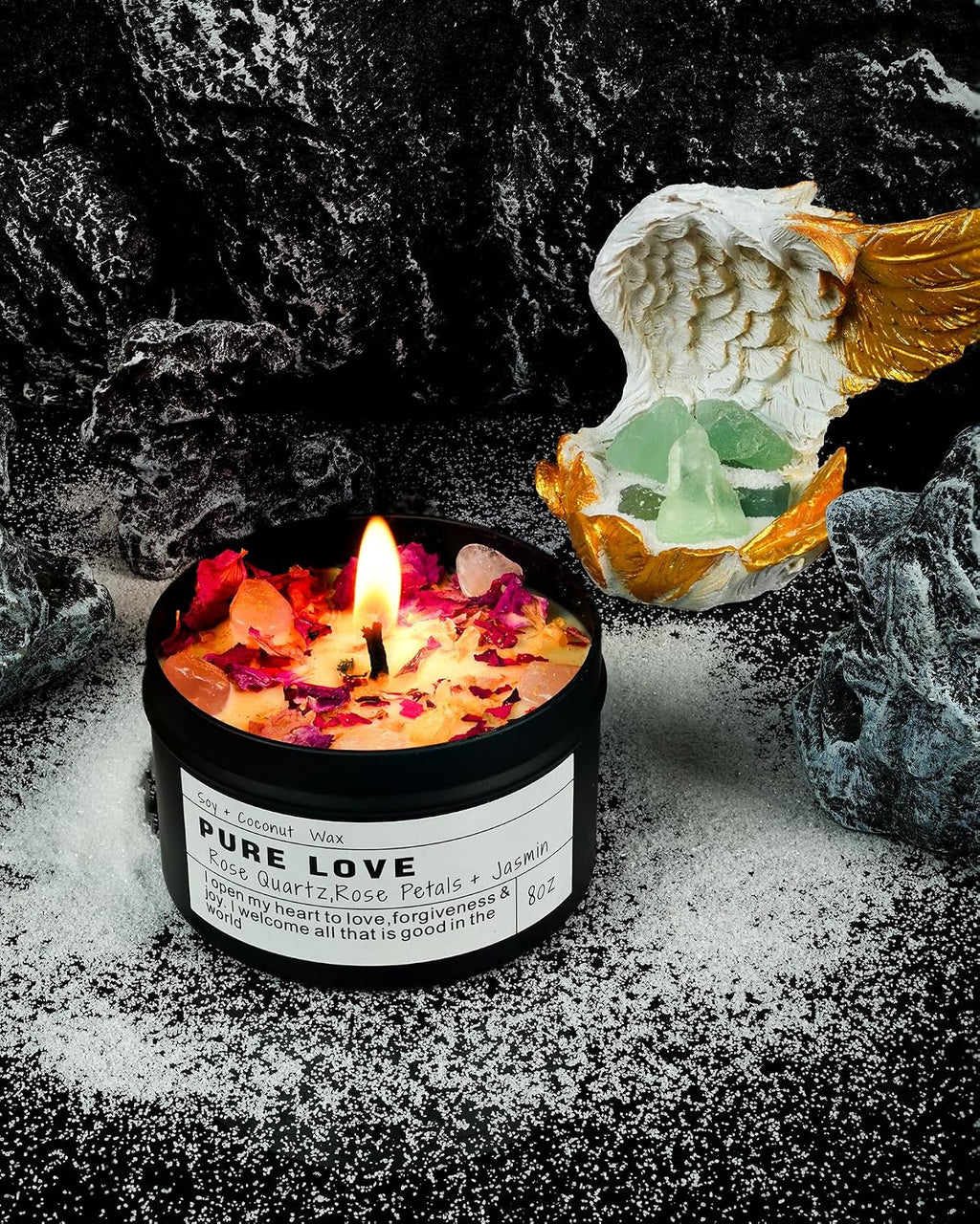 Crystal Soy Candles, Handmade Wishing Gifts