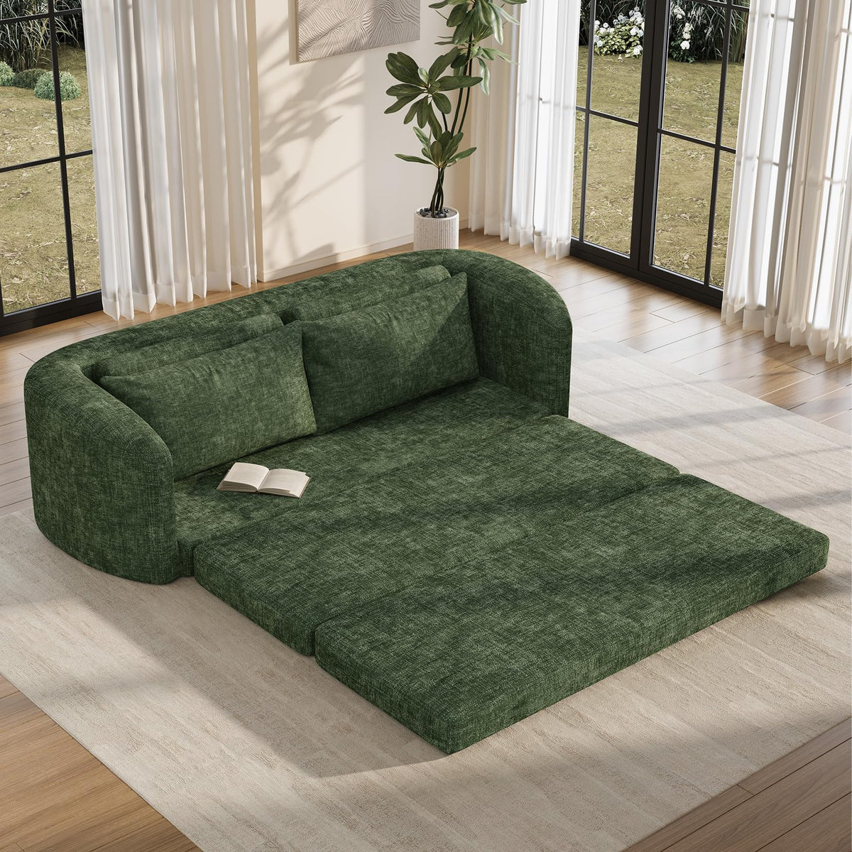 6-in-1 Convertible Folding Sleeper Sofa Bed | Modular Sectional Couch | Space-Saving Living Room Furniture
