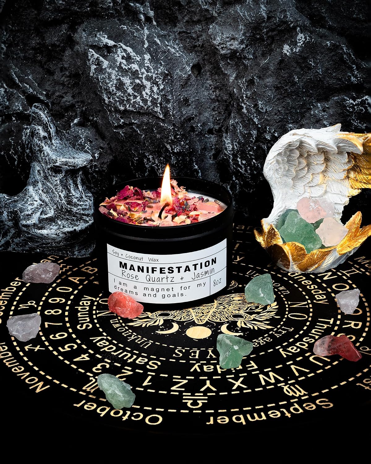 Crystal Soy Candles, Handmade Wishing Gifts