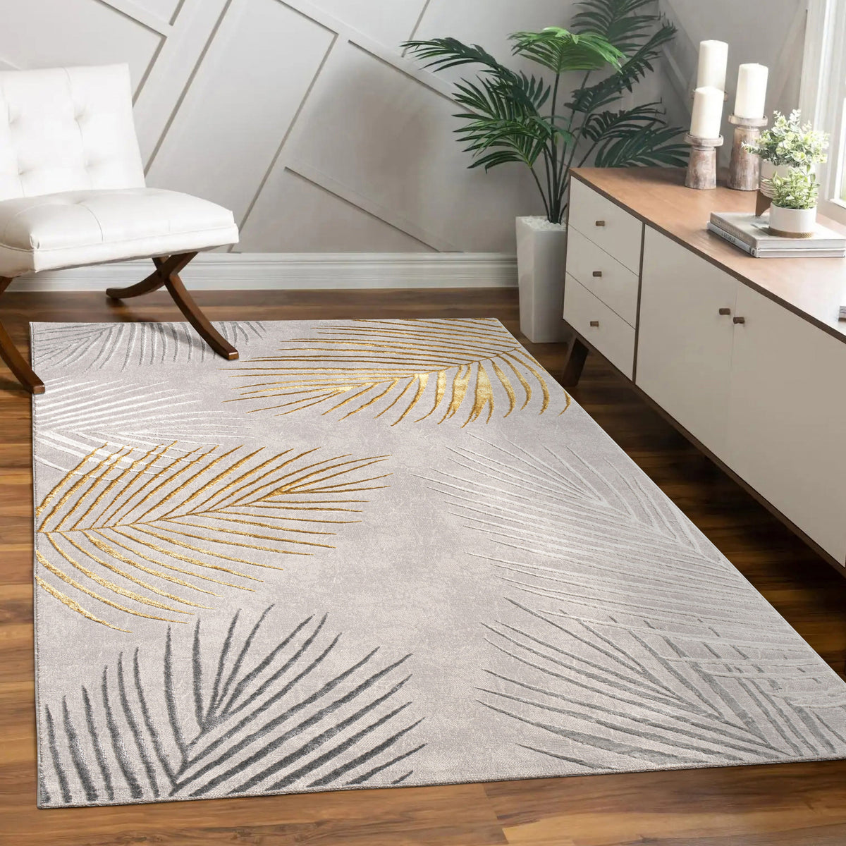 Palm Tree Area Rug | Tropical Coastal Living Room Rug | Boho Beach House Decor