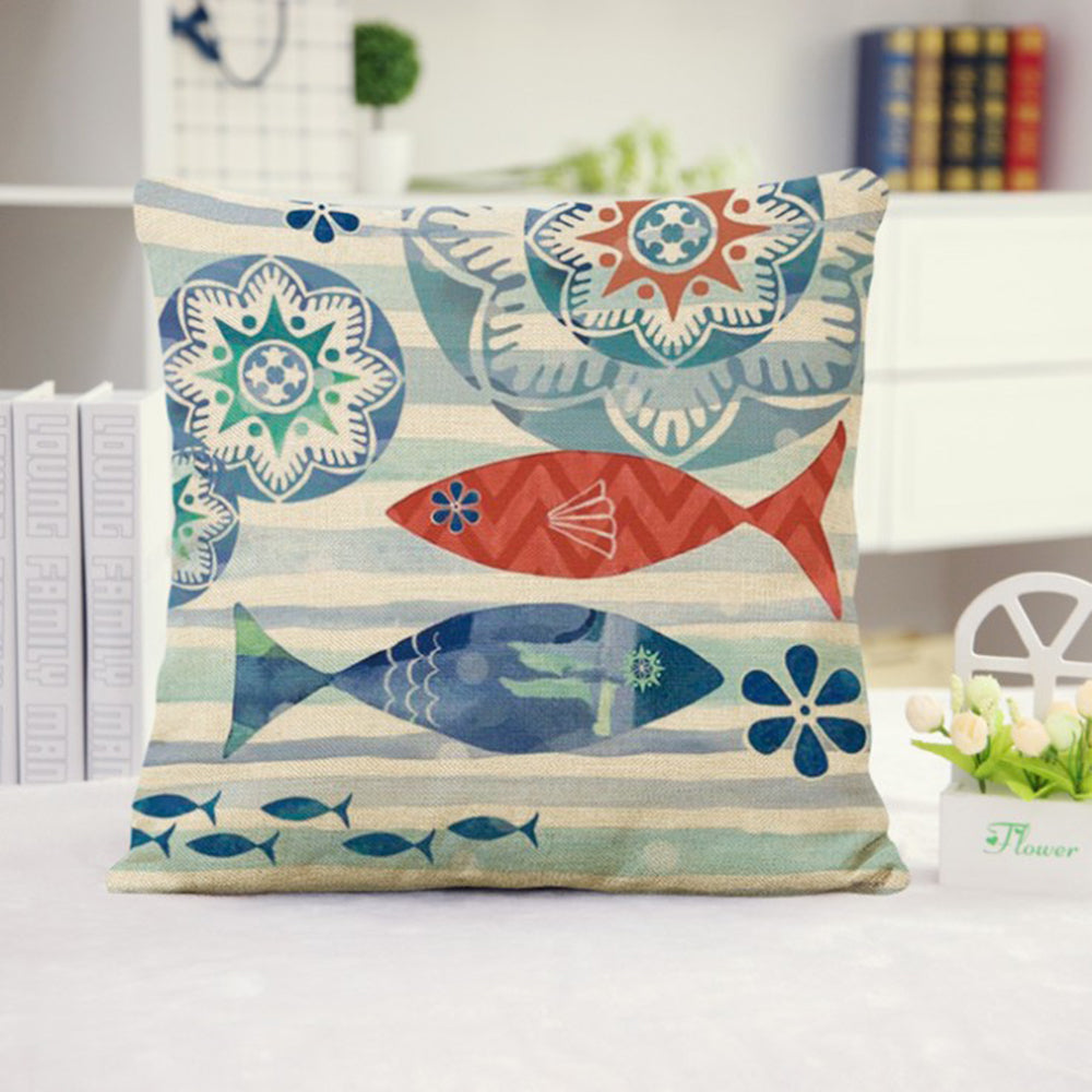 Coastal Nautical Throw Pillow 18x18 | Beach House Decor | Seaside Accent Pillow with Insert