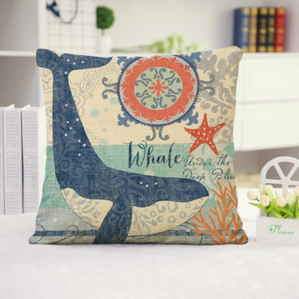 Coastal Nautical Throw Pillow 18x18 | Beach House Decor | Seaside Accent Pillow with Insert