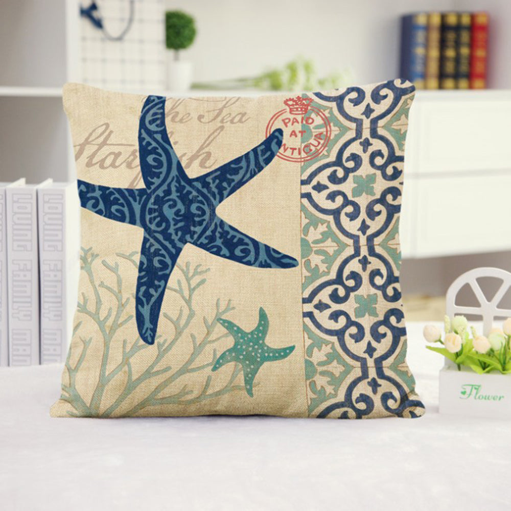 Coastal Nautical Throw Pillow 18x18 | Beach House Decor | Seaside Accent Pillow with Insert