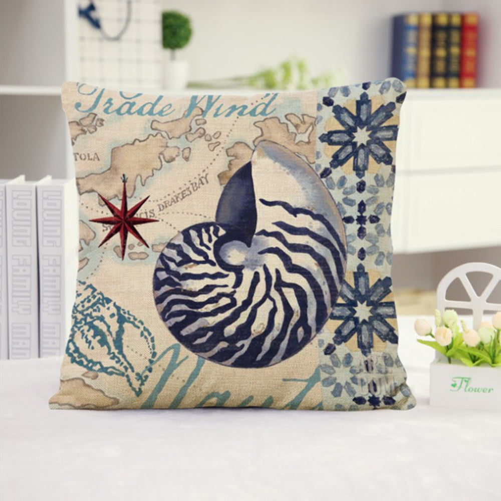 Coastal Nautical Throw Pillow 18x18 | Beach House Decor | Seaside Accent Pillow with Insert