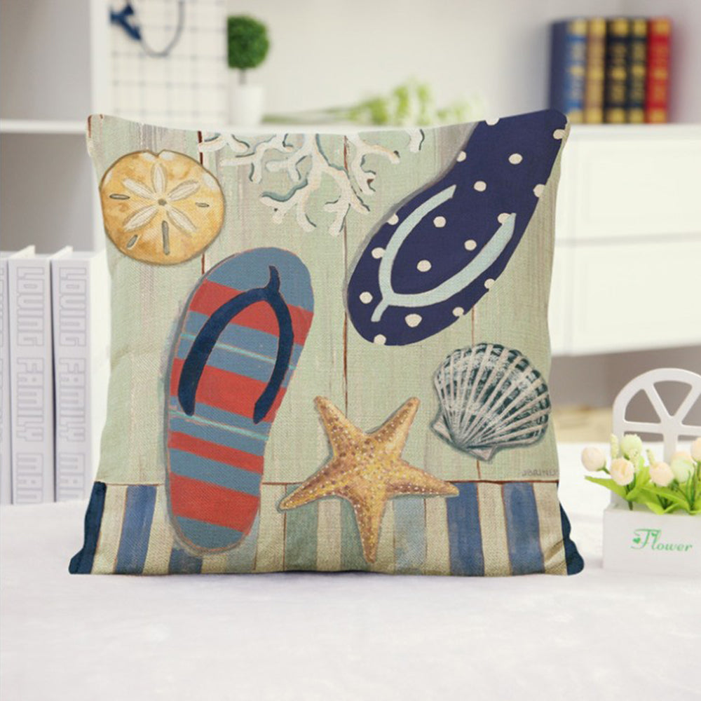 Coastal Nautical Throw Pillow 18x18 | Beach House Decor | Seaside Accent Pillow with Insert