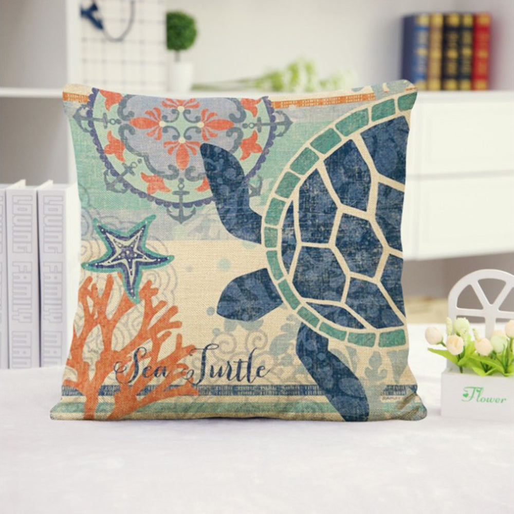 Coastal Nautical Throw Pillow 18x18 | Beach House Decor | Seaside Accent Pillow with Insert