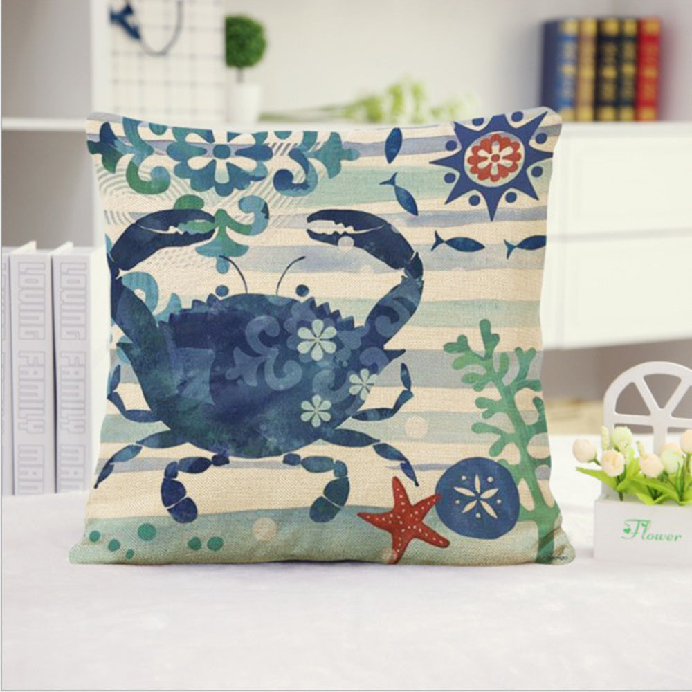 Coastal Nautical Throw Pillow 18x18 | Beach House Decor | Seaside Accent Pillow with Insert