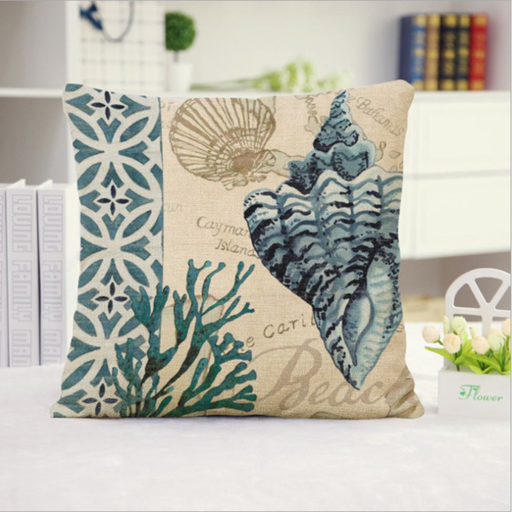 Coastal Nautical Throw Pillow 18x18 | Beach House Decor | Seaside Accent Pillow with Insert