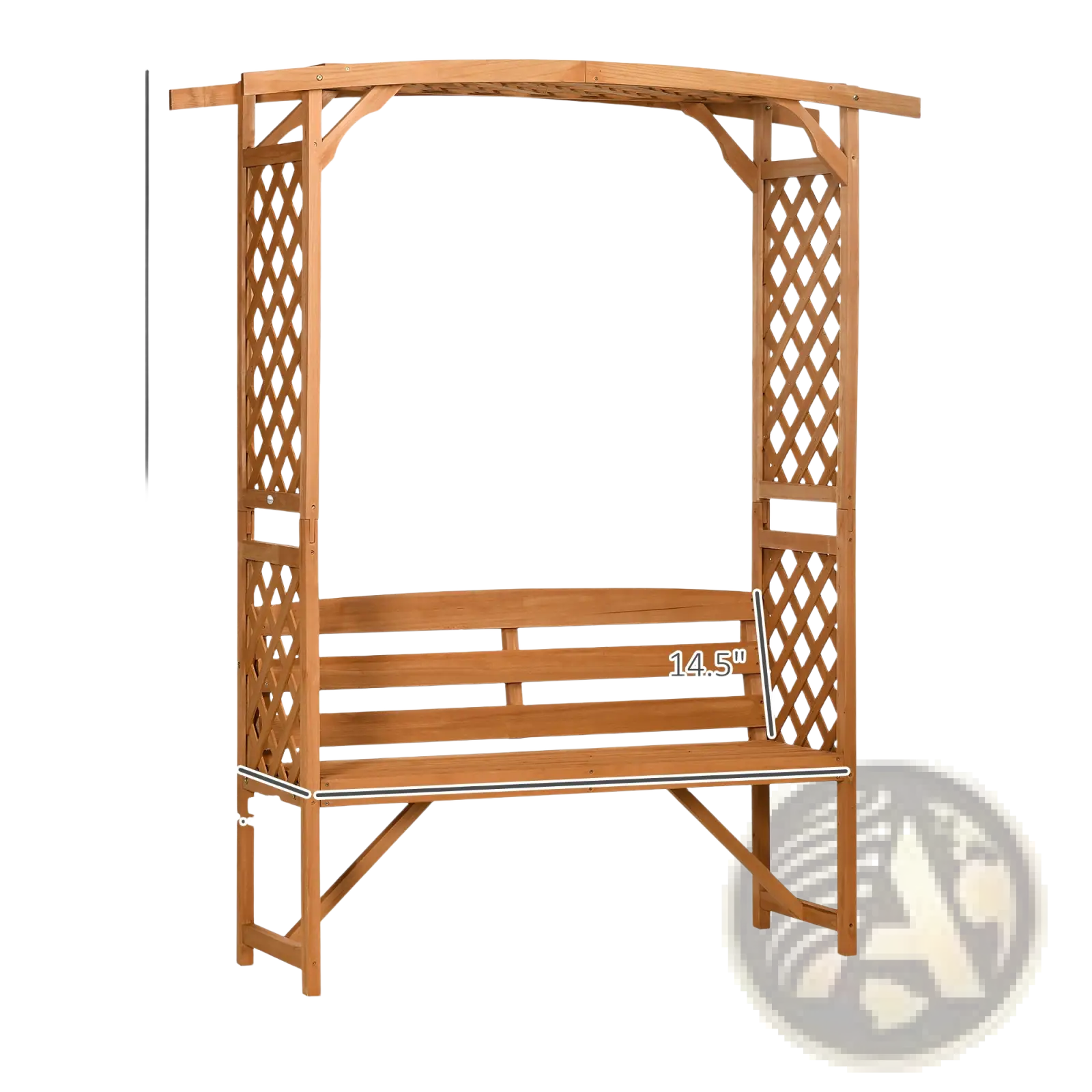 Arbor Garden Bench with Trellis and Pergola Arch