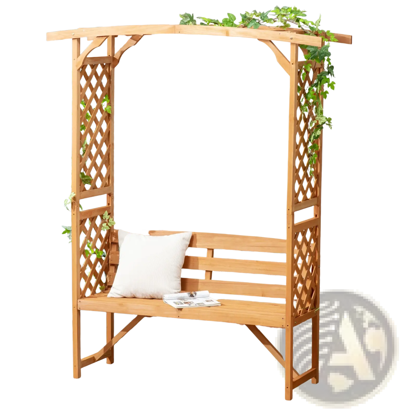 Arbor Garden Bench with Trellis and Pergola Arch