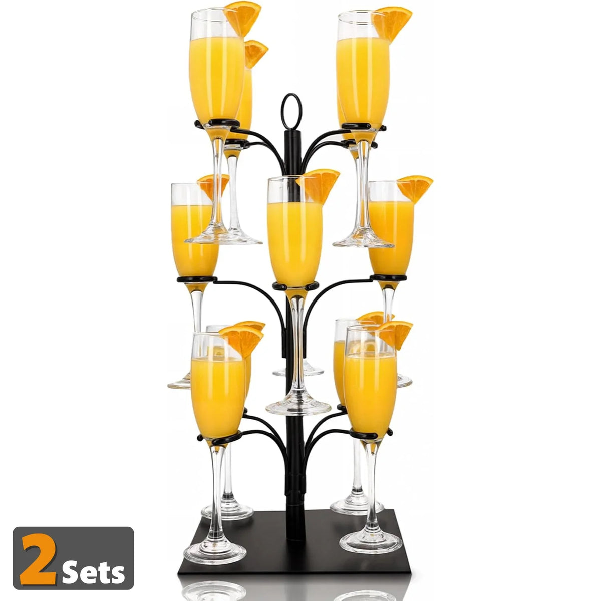 Cocktail Tree Stand | Stemware Display Rack | Bar Cart Entertaining Accessory