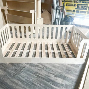 Avi Montessori Floor Bed Frame | Low Profile Kids Bed | Toddler Bedroom Furniture